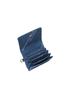 Brandon Blackwood Wallets>Accordion Card Case Bb Logo Denim