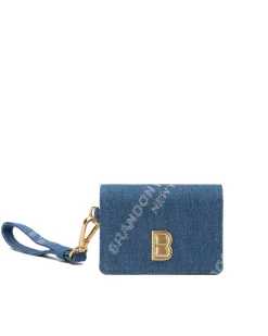 Brandon Blackwood Wallets>Accordion Card Case Bb Logo Denim