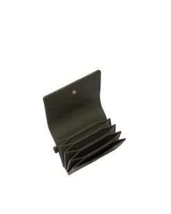 Brandon Blackwood Wallets>Accordion Card Case Green Leather