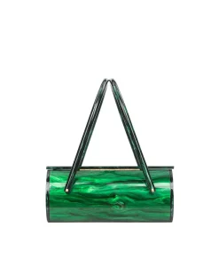 Brandon Blackwood Top Handle Bags>Acrylic Basket Bag Green Marble