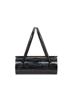 Brandon Blackwood Top Handle Bags>Acrylic Basket Bag Black Marble