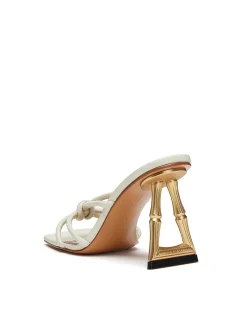 Brandon Blackwood Sandals>Bamboo B Heel Sandal Ivory