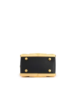 Brandon Blackwood Top Handle Bags>Bamboo B Micro Tote Black Leather