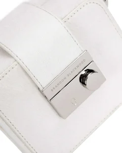 Brandon Blackwood Top Handle Bags>Caro Buckle Bag White Ponyhair