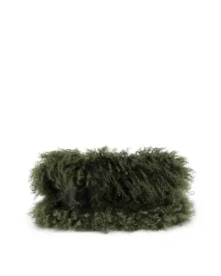 Brandon Blackwood Shoulder Bags>Cortni Bag Black Leather W/Green Wool