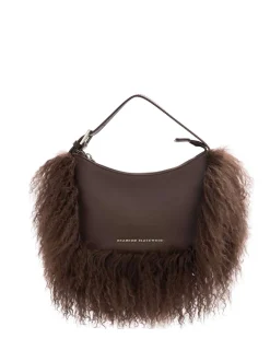 Brandon Blackwood Shoulder Bags>Cortni Bag Brown Leather W/Brown Wool