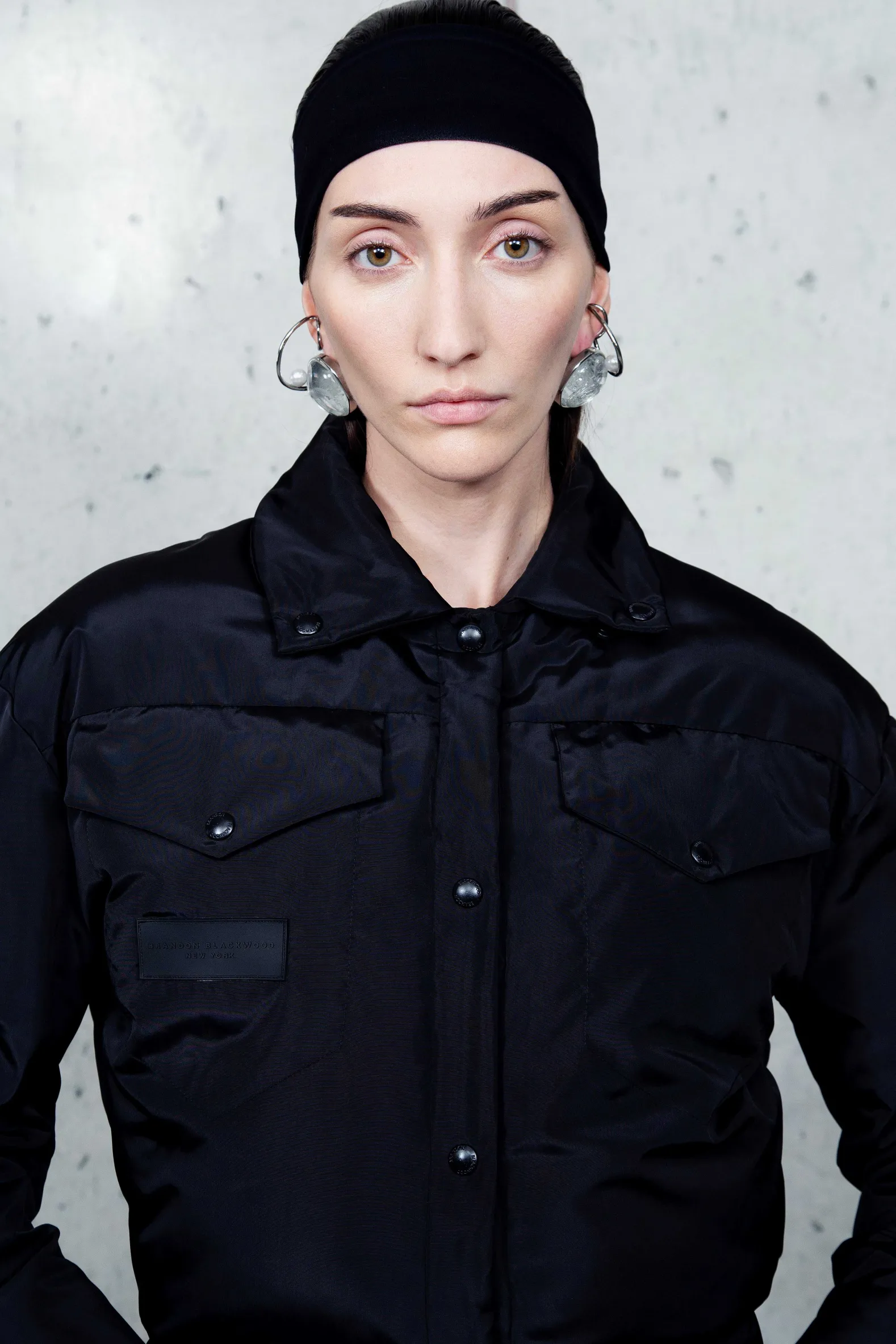 Brandon Blackwood Outerwear>Cropped Puffer Black Nylon