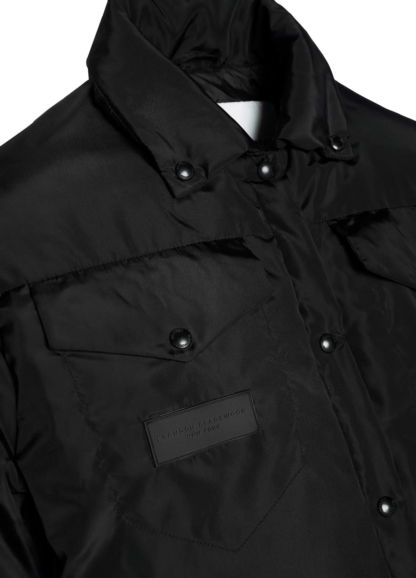 Brandon Blackwood Outerwear>Cropped Puffer Black Nylon