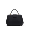 Brandon Blackwood Crossbody Bags>Elizabeth Doctor Bag Black Leather W/Brass Hardware