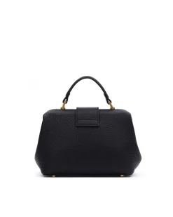 Brandon Blackwood Crossbody Bags>Elizabeth Doctor Bag Black Leather W/Brass Hardware