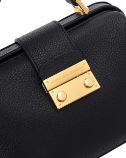 Brandon Blackwood Crossbody Bags>Elizabeth Doctor Bag Black Leather W/Brass Hardware