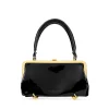 Brandon Blackwood Top Handle Bags>Gemini Purse Black Patent Leather