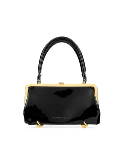 Brandon Blackwood Top Handle Bags>Gemini Purse Black Patent Leather
