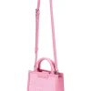 Brandon Blackwood Crossbody Bags>Gina Mini Tote Pink Wicker & Leather