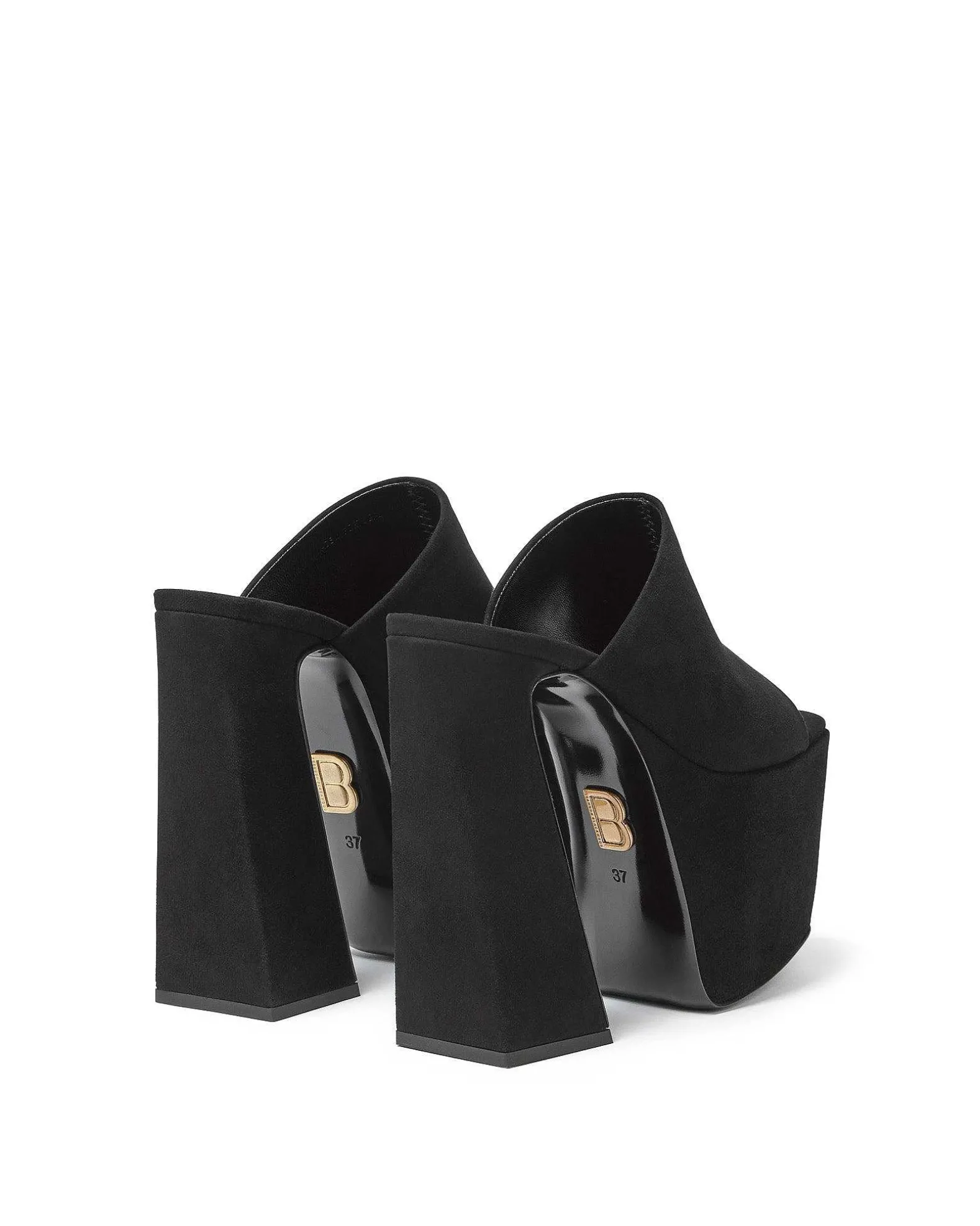 Brandon Blackwood Platforms>Harlo Mule Black Suede
