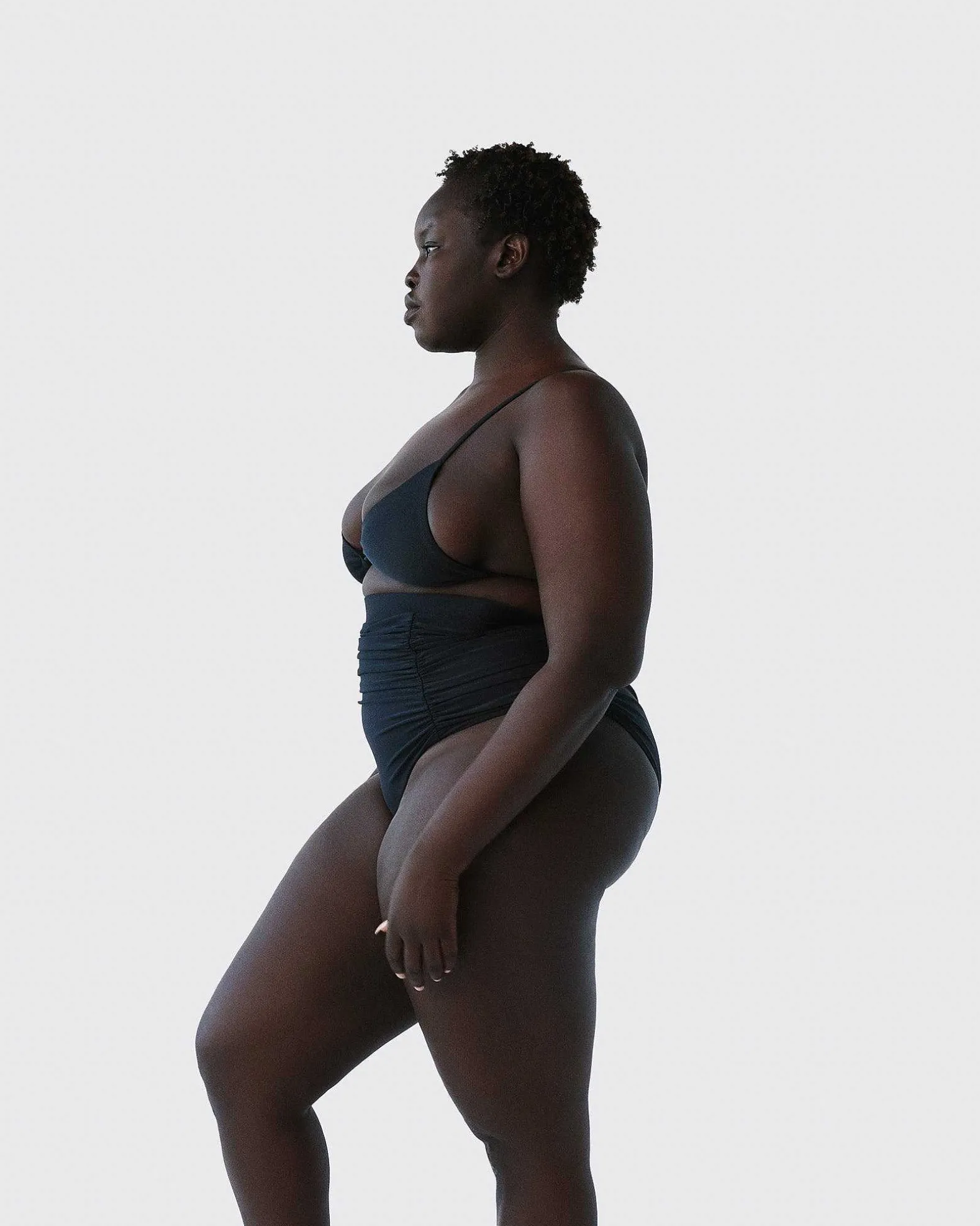 Brandon Blackwood Bottoms>High-Waist Swim Bottom Black