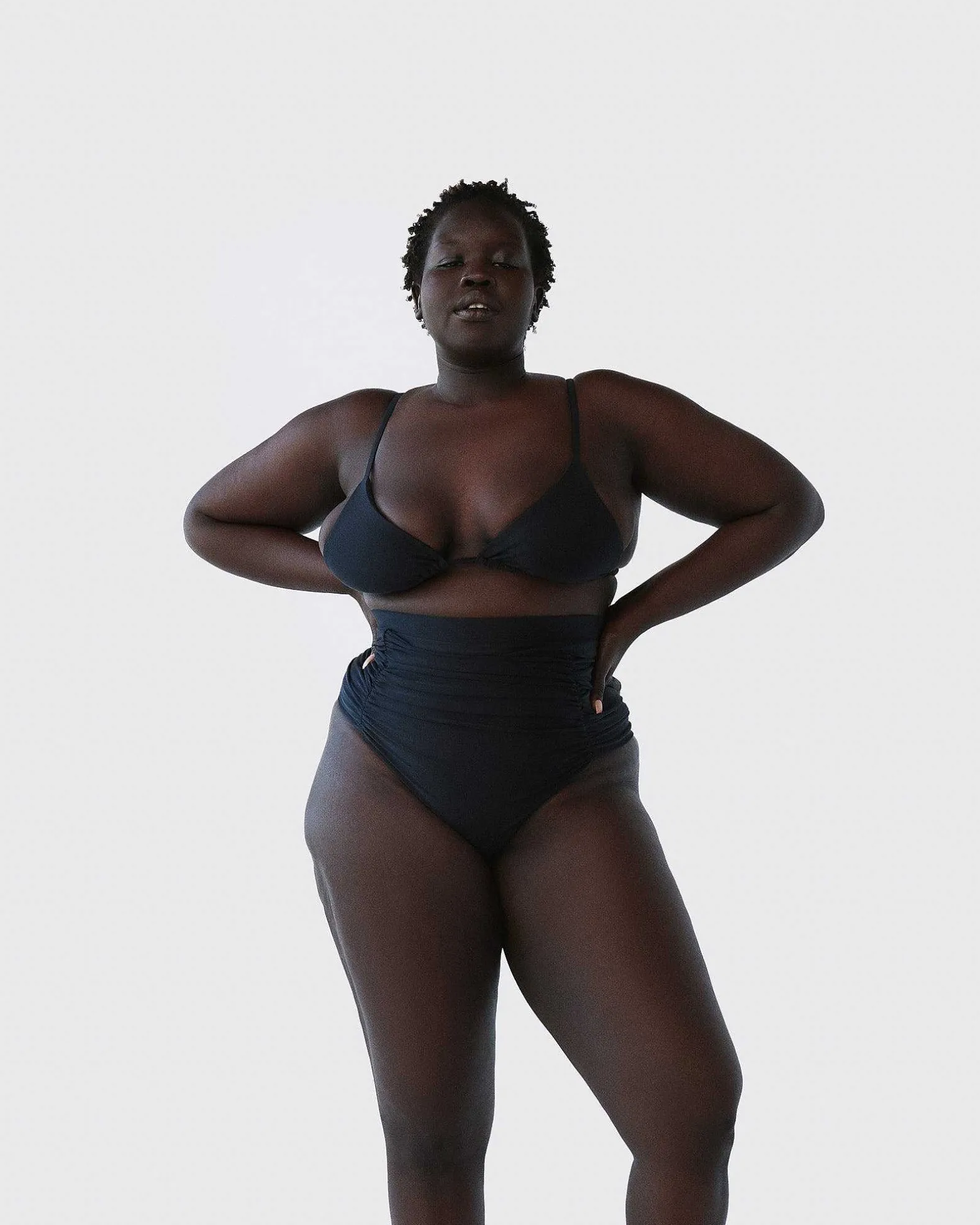 Brandon Blackwood Bottoms>High-Waist Swim Bottom Black