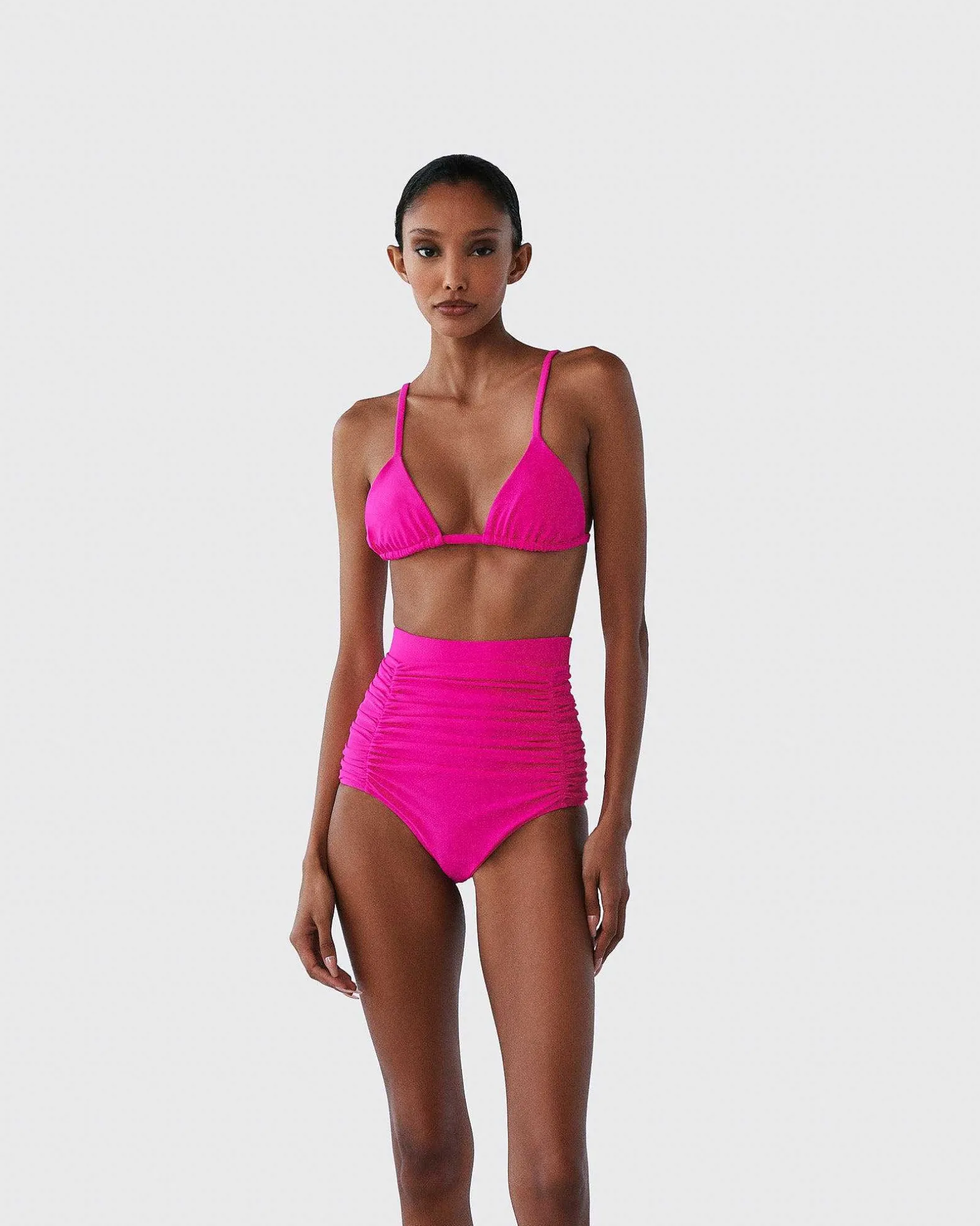 Brandon Blackwood Bottoms>High-Waist Swim Bottom Hot Pink