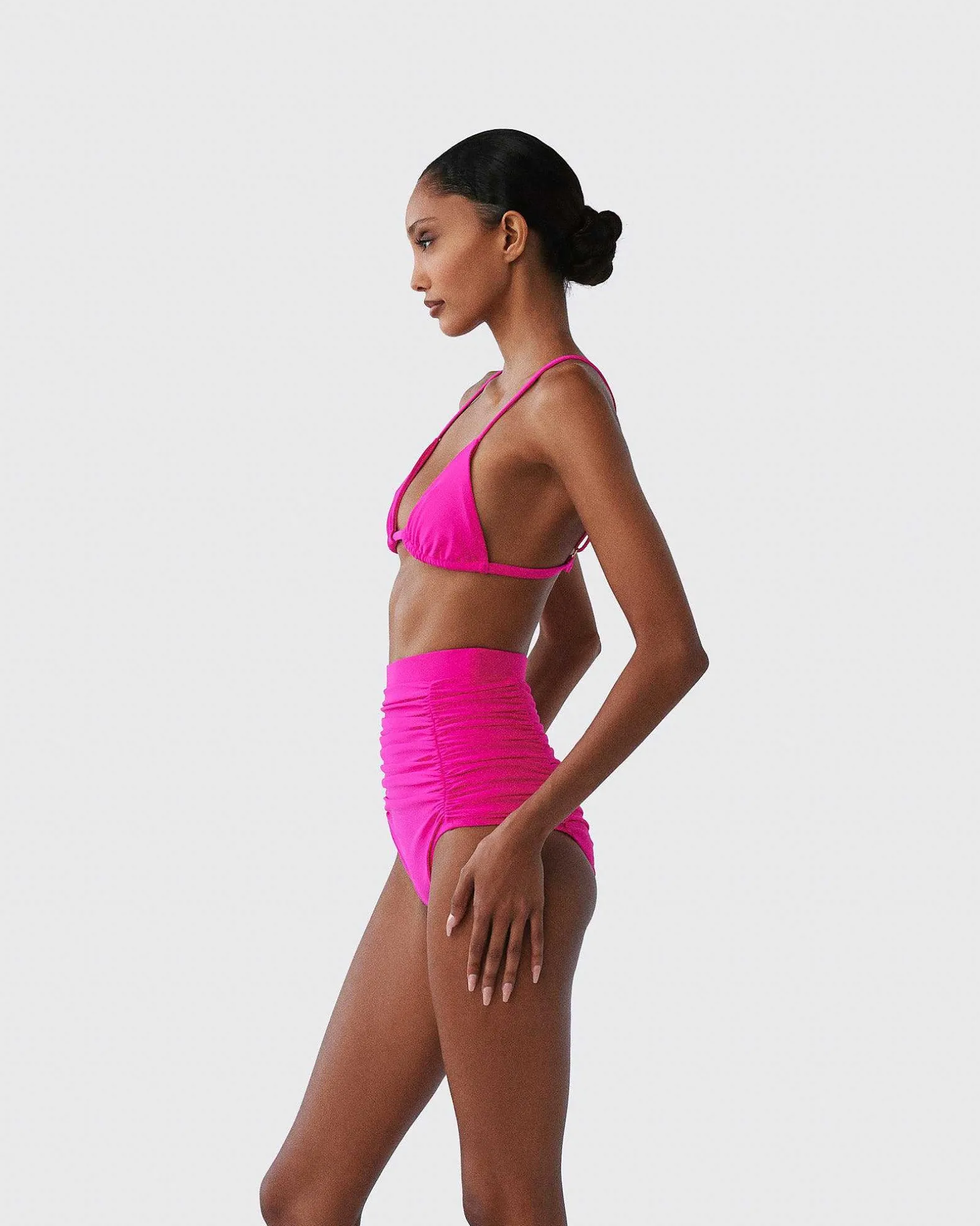 Brandon Blackwood Bottoms>High-Waist Swim Bottom Hot Pink