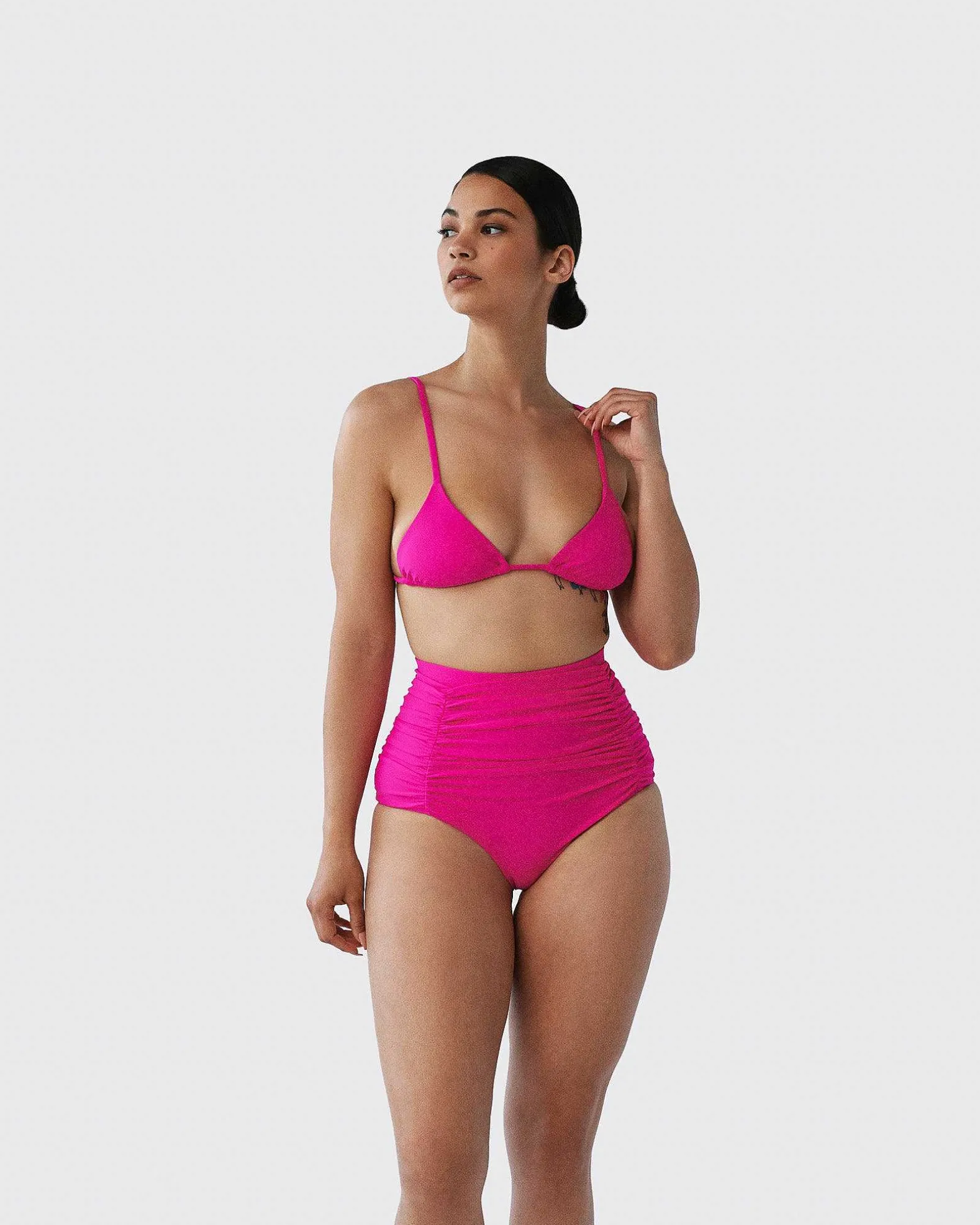 Brandon Blackwood Bottoms>High-Waist Swim Bottom Hot Pink