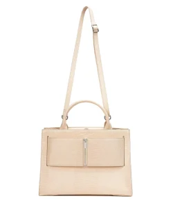 Brandon Blackwood Crossbody Bags>Jumbo Kuei Bag Cream Lizard Embossed Vegan Leather