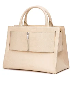 Brandon Blackwood Crossbody Bags>Jumbo Kuei Bag Cream Lizard Embossed Vegan Leather