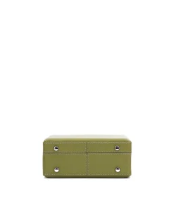Brandon Blackwood Crossbody Bags>Kendrick Trunk Evergreen Leather W/Silver Hardware