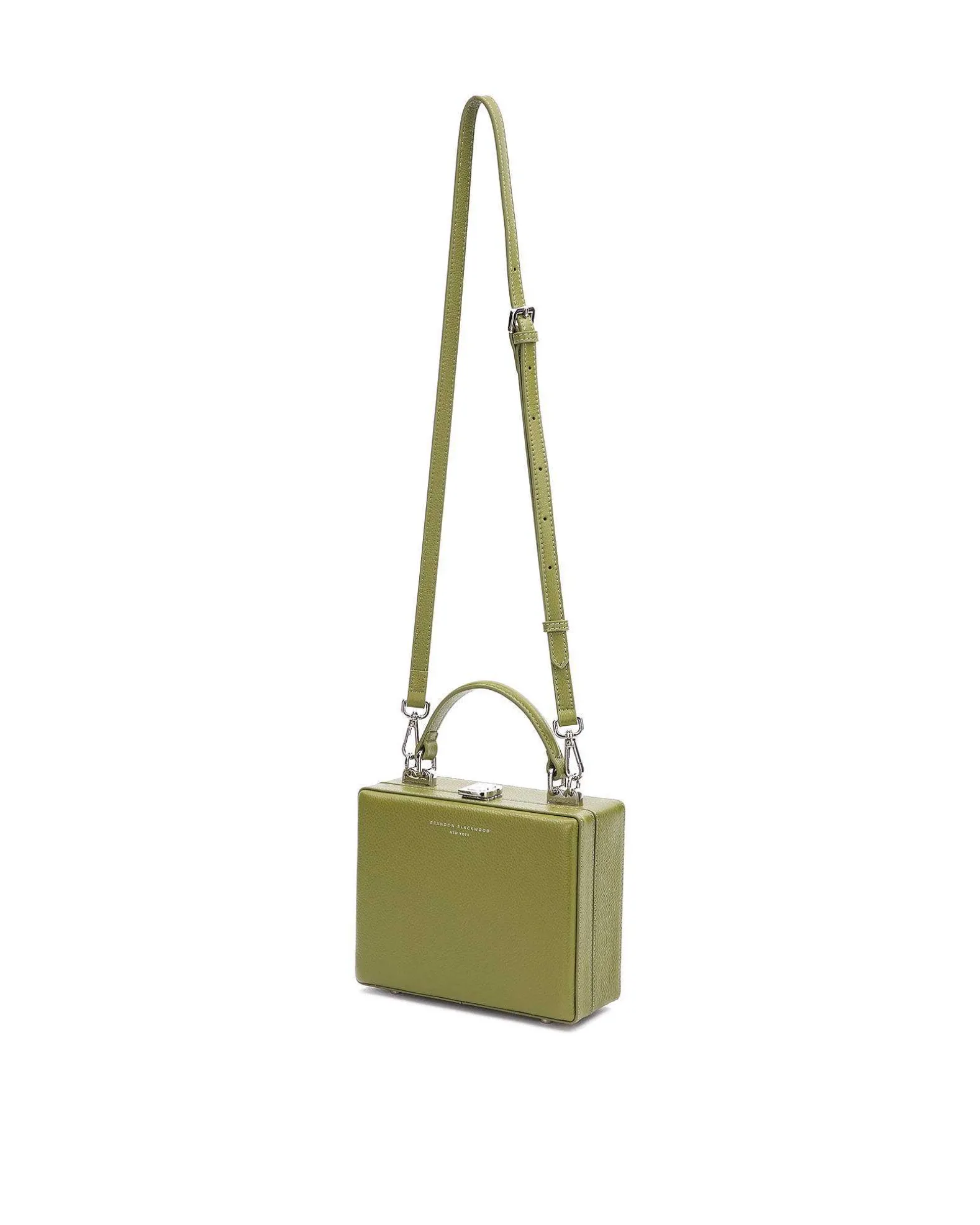 Brandon Blackwood Crossbody Bags>Kendrick Trunk Evergreen Leather W/Silver Hardware