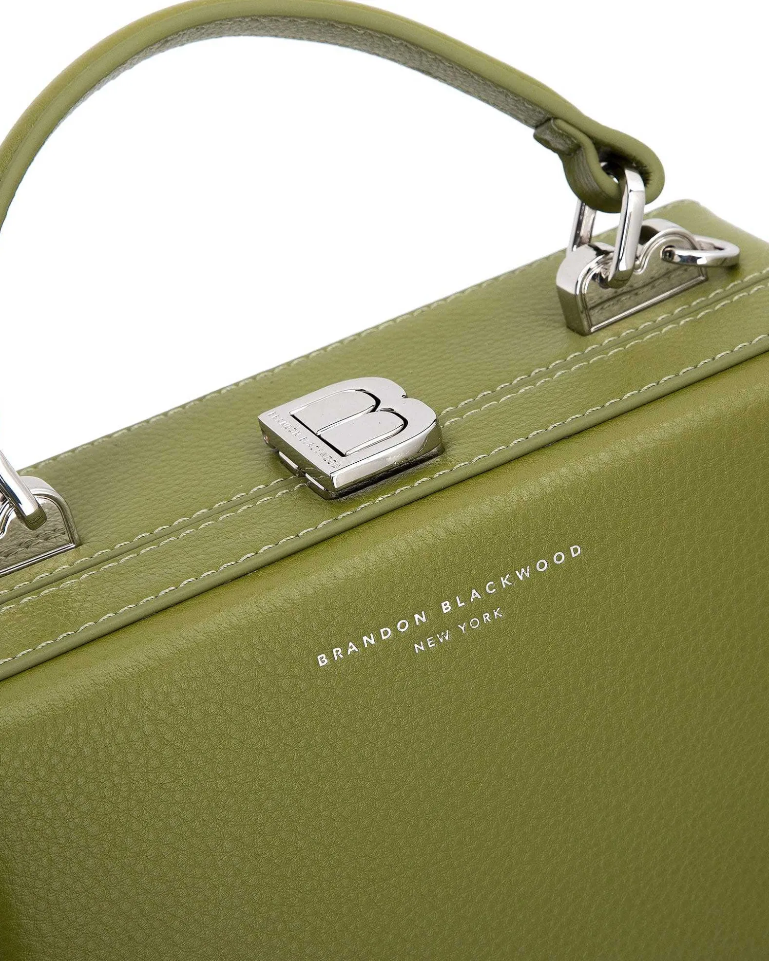 Brandon Blackwood Crossbody Bags>Kendrick Trunk Evergreen Leather W/Silver Hardware
