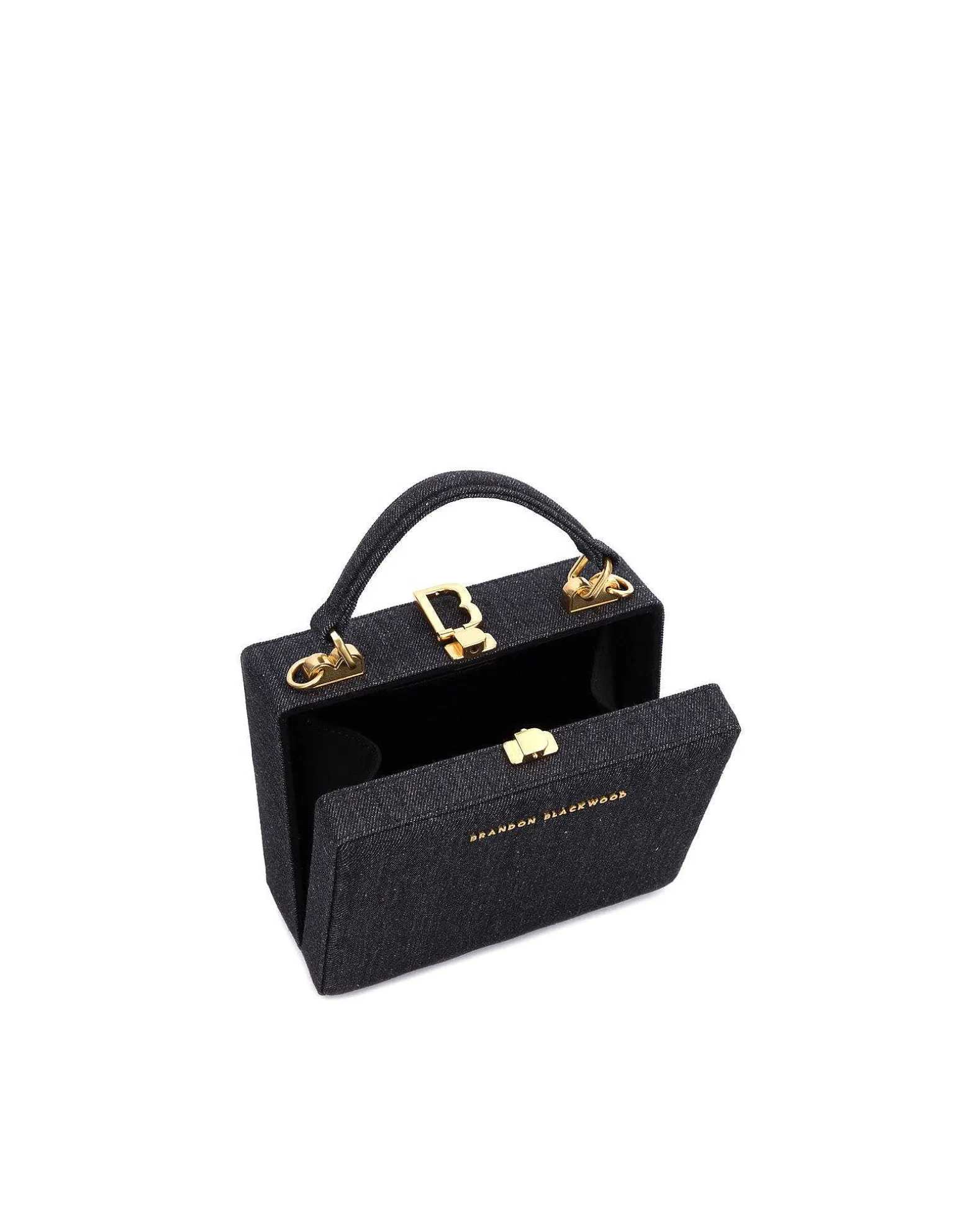 Brandon Blackwood Top Handle Bags>Kendrick Trunk Black Denim