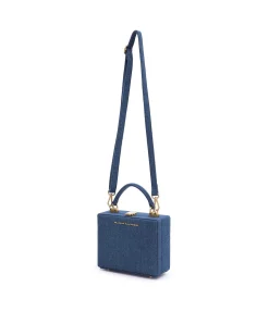 Brandon Blackwood Top Handle Bags>Kendrick Trunk Navy Blue Denim