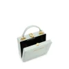 Brandon Blackwood Top Handle Bags>Kendrick Trunk Green Lizard Embossed Leather