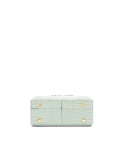 Brandon Blackwood Top Handle Bags>Kendrick Trunk Green Lizard Embossed Leather