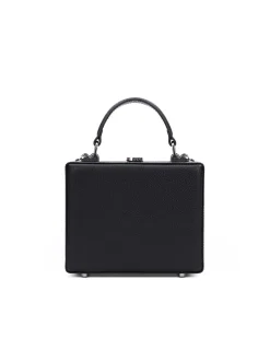 Brandon Blackwood Top Handle Bags>Kendrick Trunk Midnight Black Leather