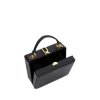 Brandon Blackwood Top Handle Bags>Kendrick Trunk Midnight Black Leather W/Brass Hardware