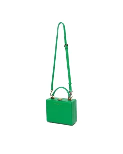 Brandon Blackwood Top Handle Bags>Kendrick Trunk True Green Leather W/Brass Hardware