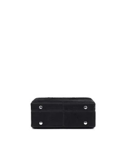 Brandon Blackwood Top Handle Bags>Kendrick Trunk Black Ponyhair W/Silver Hardware