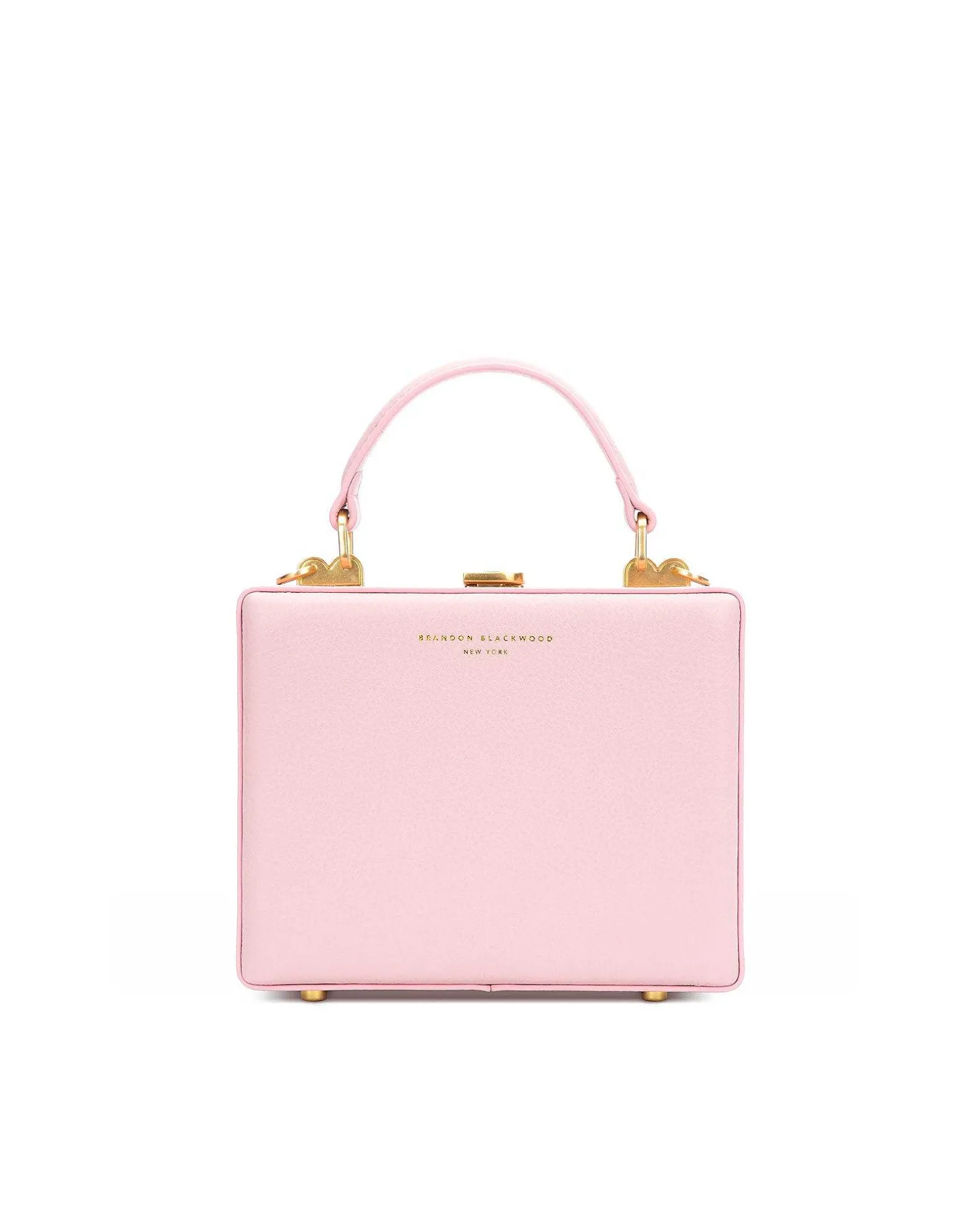 Brandon Blackwood Top Handle Bags>Kendrick Trunk Soft Pink Leather W/Brass Hardware