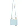 Brandon Blackwood Top Handle Bags>Kendrick Trunk Powder Blue Leather W/Brass Hardware