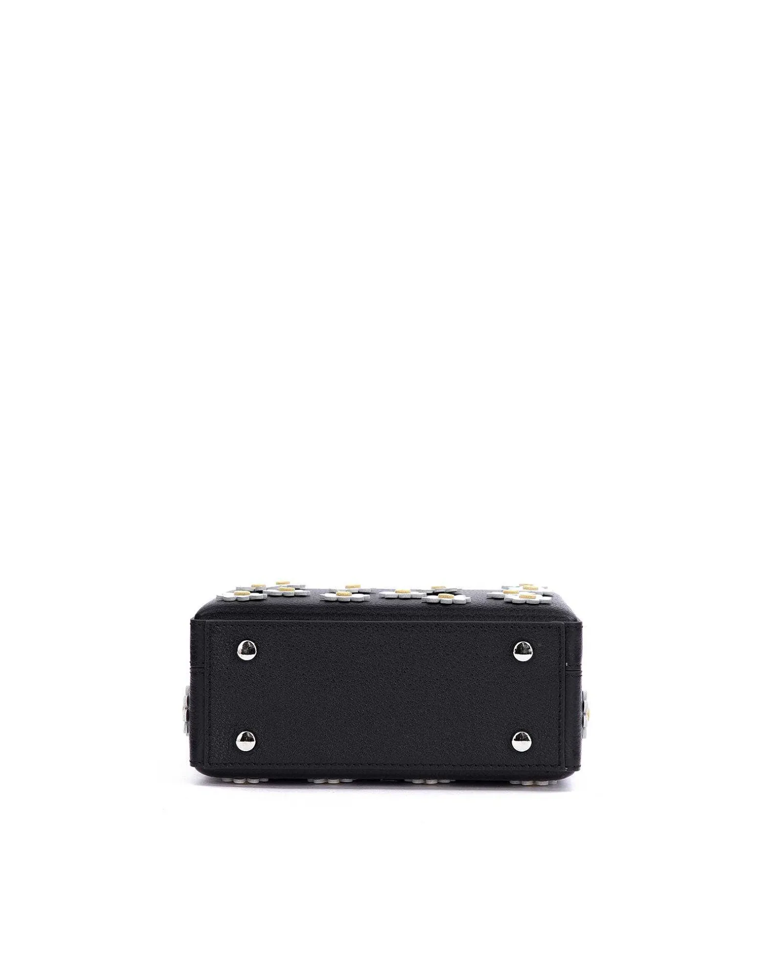 Brandon Blackwood Top Handle Bags>Kendrick Trunk Black Daisy Leather