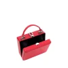 Brandon Blackwood Top Handle Bags>Kendrick Trunk Red Leather W/Silver Hardware