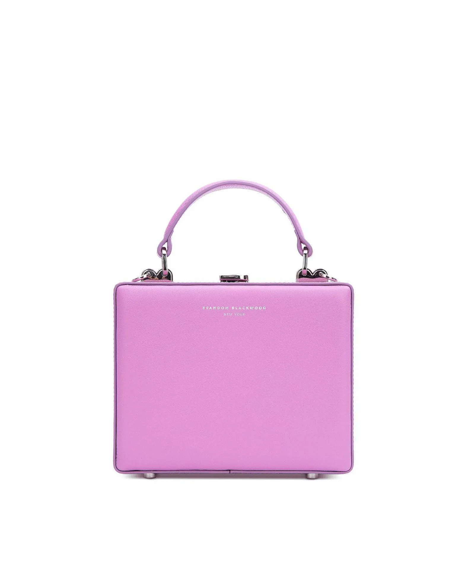 Brandon Blackwood Top Handle Bags>Kendrick Trunk Light Purple Leather W/Silver Hardware