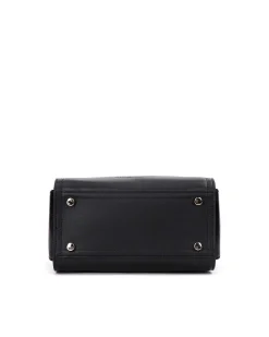 Brandon Blackwood Crossbody Bags>Kimora Bag Black Leather W/Silver Hardware