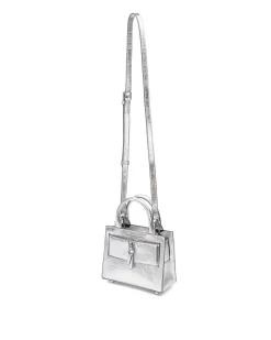 Brandon Blackwood Top Handle Bags>Kuei Bag Silver Cracked Leather