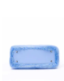 Brandon Blackwood Shoulder Bags>Lisa Shoulder Bag Blue Mink W/Silver Hardware
