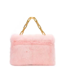 Brandon Blackwood Shoulder Bags>Lisa Shoulder Bag Pink Mink W/Brass Hardware