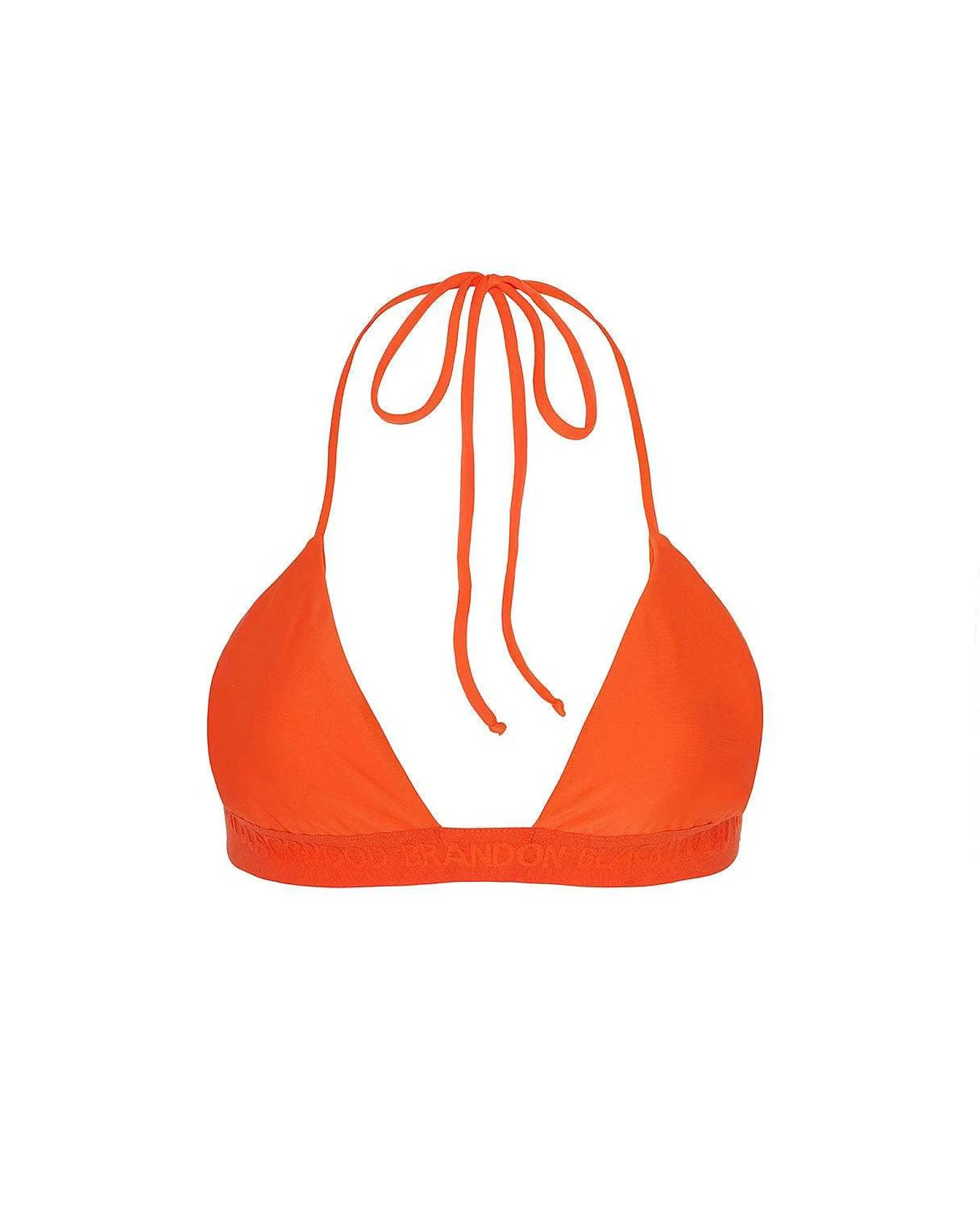 Brandon Blackwood Tops>Logo Halter Bikini Top Orange