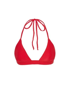 Brandon Blackwood Tops>Logo Halter Bikini Top Red