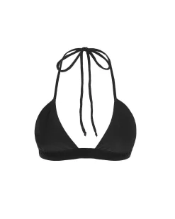 Brandon Blackwood Tops>Logo Halter Bikini Top Black