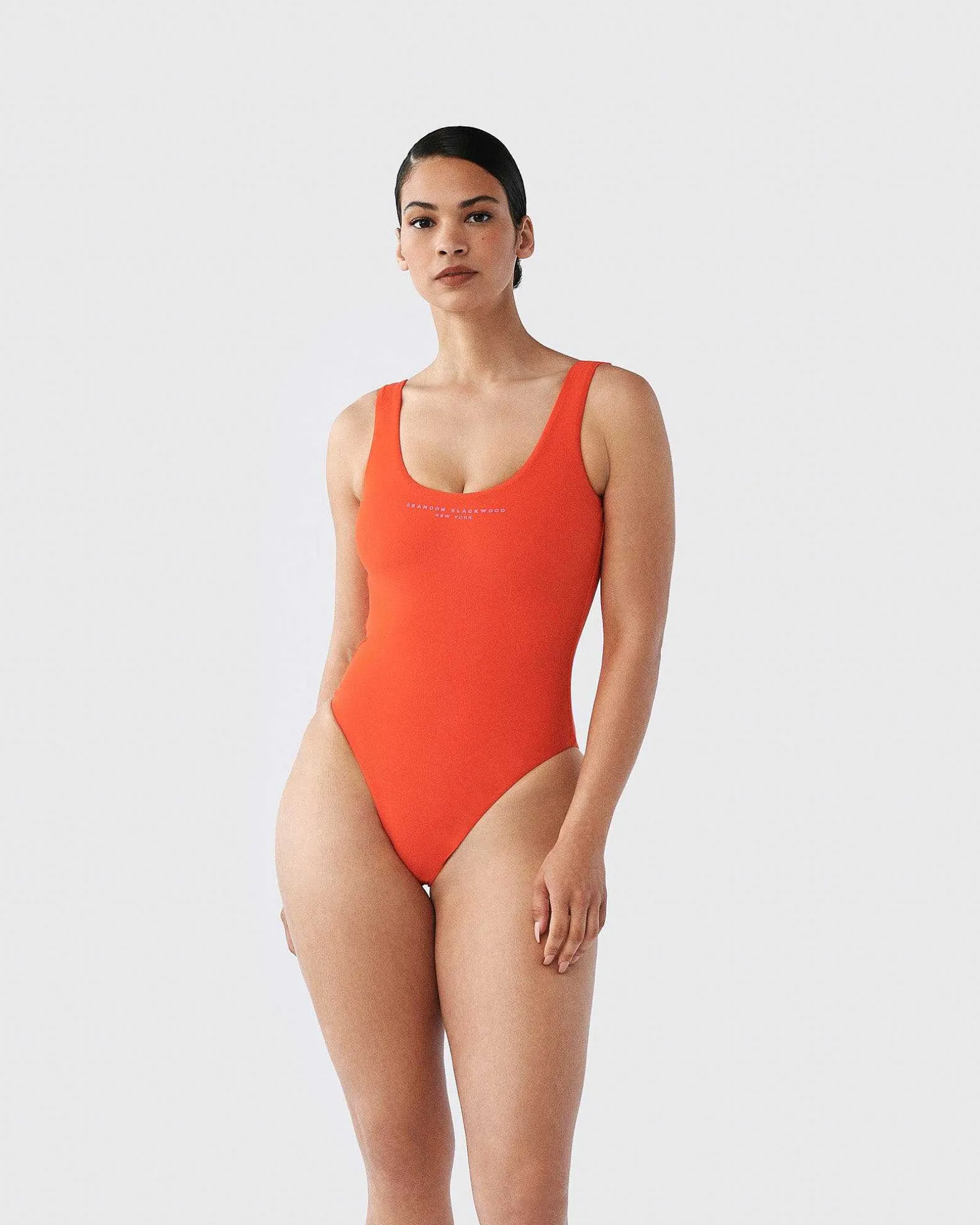 Brandon Blackwood One-Piece>Logo One-Piece Swimsuit Orange/Candy Pink Logo